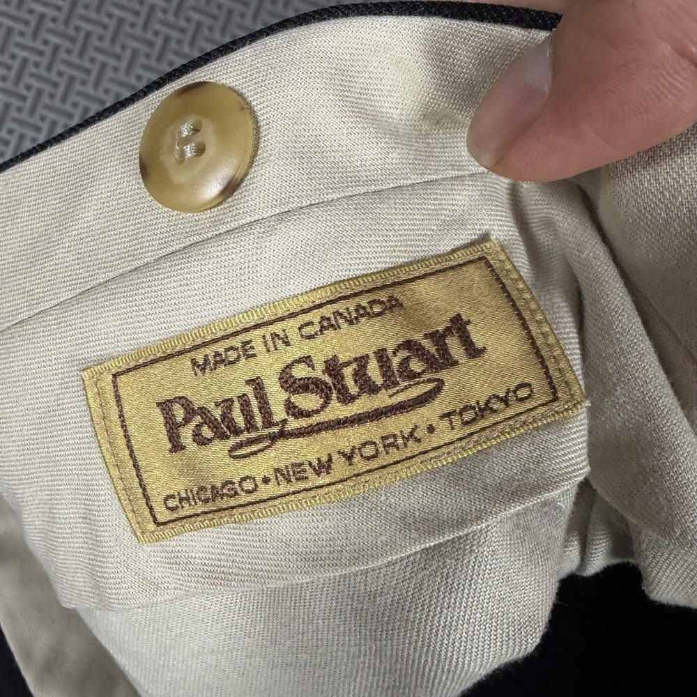 Paul Stuart Dress Men Pants Trousers Flannel Wool Pleated Cuffed Old Money 34x35 - Picture 2 of 10